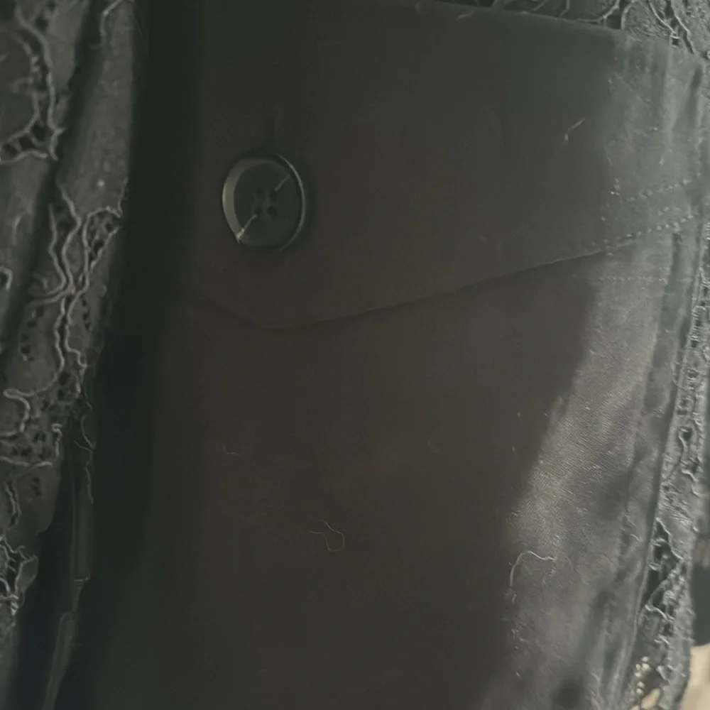 Beautiful black floral sheer jacket button up - Picture 7 of 15